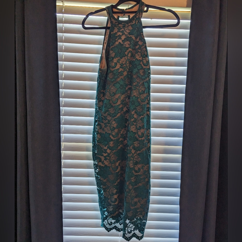 emerald lace overlay